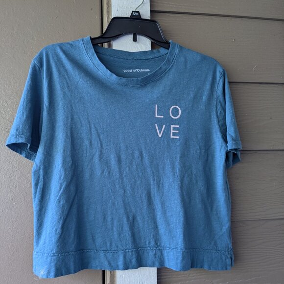 good hYOUman Finny - Love Block - Short Sleeve Crop Top. Size Small - Picture 7 of 9